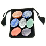 7 Chakra Worry Stone Set in Velvet Pouch