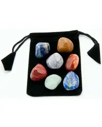 7 Chakra Tumbled Stone Set in Velvet Pouch