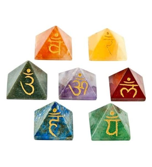 7 Chakra Gemstone Pyramid Set