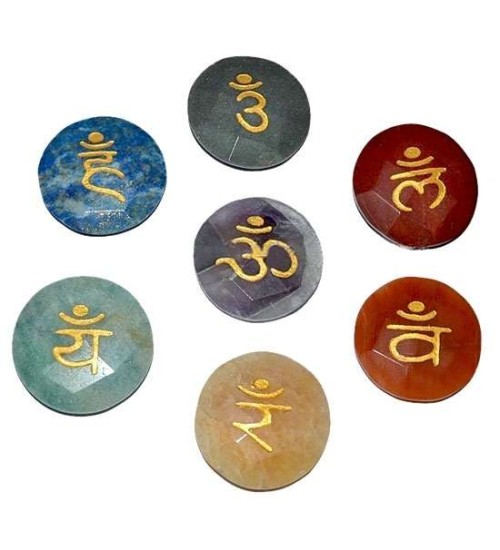 7 Chakra Faceted Gemstone Sanskrit Set