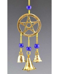 Pentacle Brass Chime with Beads