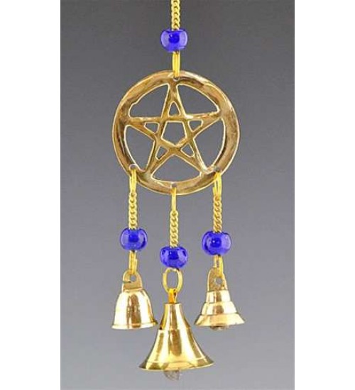 Pentacle Brass Chime with Beads