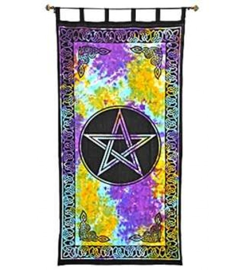 Pentacle Tie Die Curtain