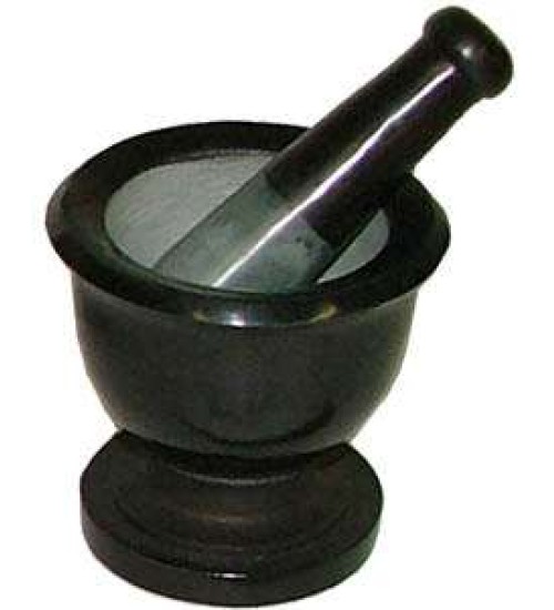 Black Soapstone Mortar and Pestle Set