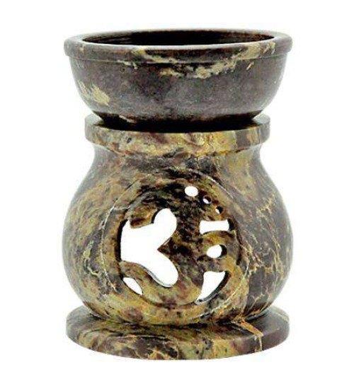 Om Carved Soapstone Oil Burner