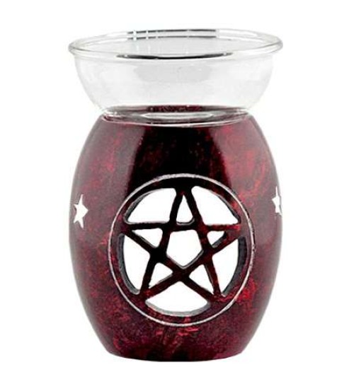 Red Pentacle Soapstone Oil Aroma Lamp