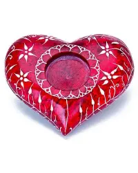 Red Heart Soapstone Candle Holder