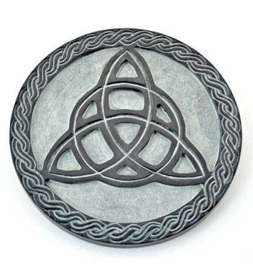 Triquetra Green Stone Altar Paten Tile