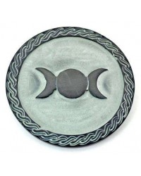 Triple Moon Green Stone Altar Paten Tile