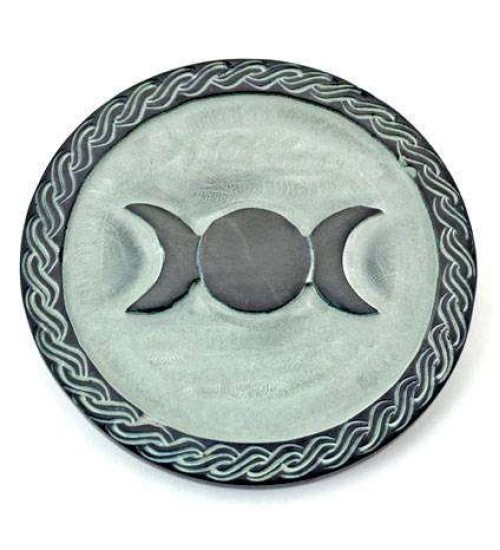 Triple Moon Green Stone Altar Paten Tile