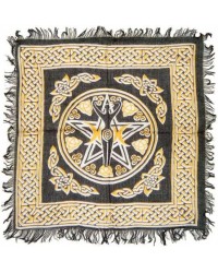 Goddess Pentacle Black and Gold Altar Cloth