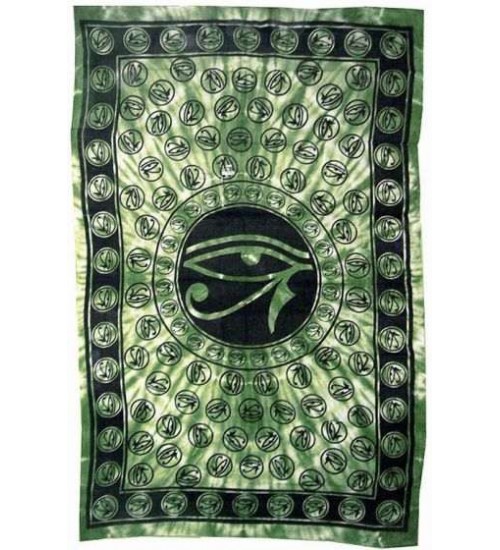 Egyptian Eye of Horus Bedspread - Green