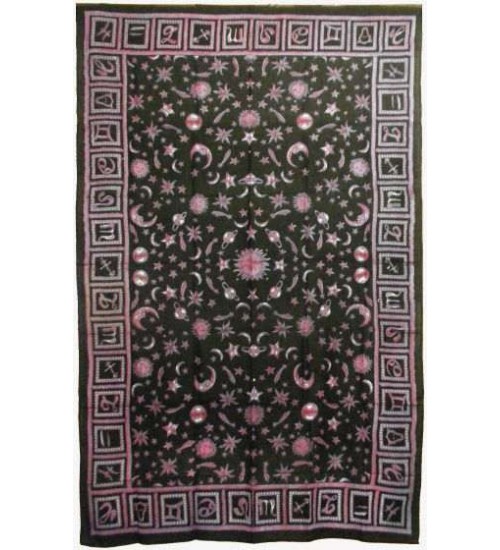 Zodiac Stars Red Full Size Tapestry