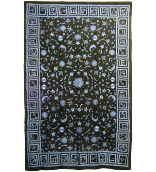 Zodiac Stars Blue Full Size Tapestry