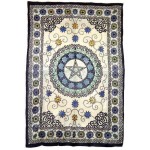 Floral Pentacle Cotton Full Size Tapestry