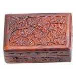 Floral Carved Wooden 6 Inch Box