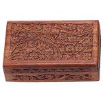 Floral Carved Wooden 8 Inch Box