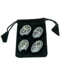 Wiccan Amulet Gemstone Set in Velvet Pouch