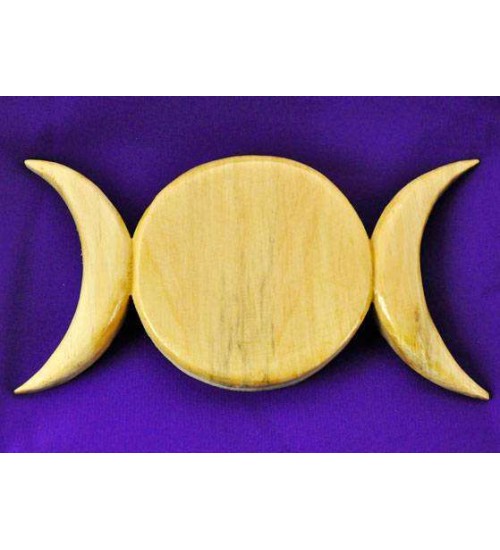 Triple Moon Wood Wall Plaque