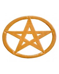 Pentacle Oval Wood Wall Plaque