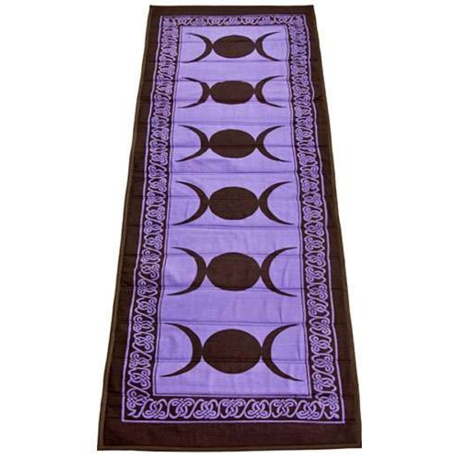 Triple Moon Purple Cotton Yoga Mat Wiccan Yoga