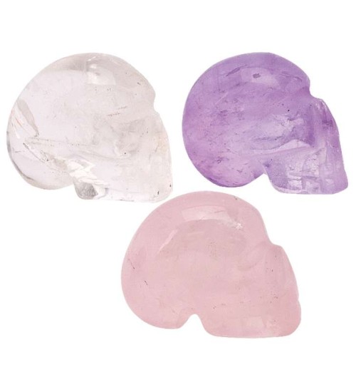 Small Crystal Skulls in 4 Gemstones