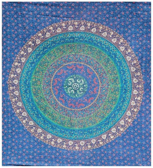 Floral Ring Blue Double Tapestry