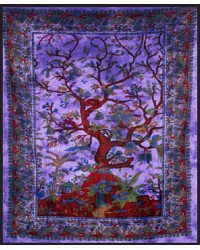 Tree of Life Purple Double Tapestry