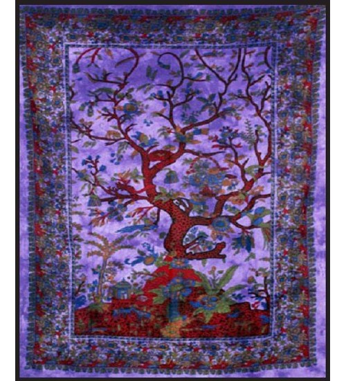 Tree of Life Purple Double Tapestry