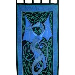 Celtic English Dragon Curtain - Blue