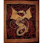 Celtic English Dragon Tapestry - Full Size Red