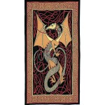 Celtic English Dragon Tapestry - Twin Size Red