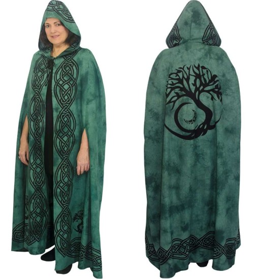 Green Tree of Life Hooded Cloak