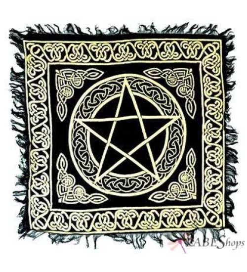 Pentacle Altar Cloth - Gold and Black