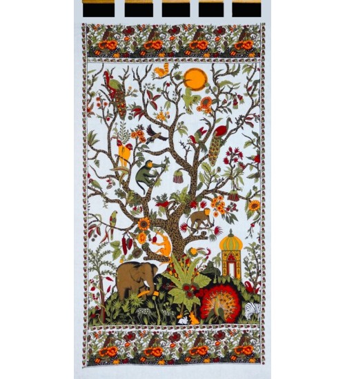 Tree of Life Curtain - White