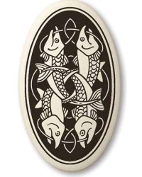 Fish Celtic Porcelain Oval Necklace