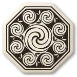 Celtic Spirals Porcelain Octagonal Necklace