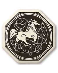 Celtic Horse Porcelain Octagonal Necklace