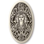 Brigantia Celtic Goddess Porcelain Oval Necklace