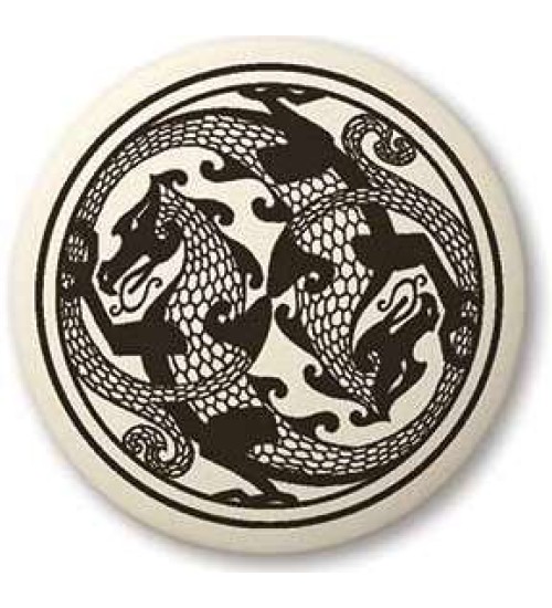 Dragon Round Porcelain Necklace