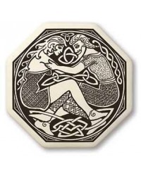 Divine Couple Celtic Octagon Porcelain Necklace