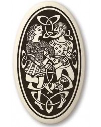 Divine Couple Celtic Oval Porcelain Necklace