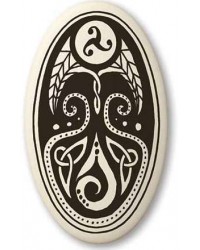 Cerridwen, Goddess of Transformation Oval Porcelain Necklace