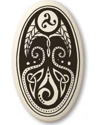 Cerridwen, Goddess of Transformation Oval Porcelain Necklace