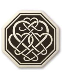 Celtic Heart Octagon Porcelain Necklace