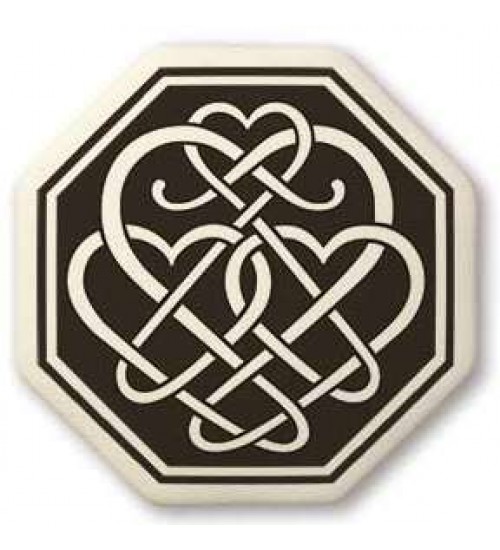 Celtic Heart Octagon Porcelain Necklace