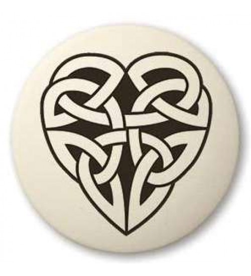 Celtic Heart Round Porcelain Necklace