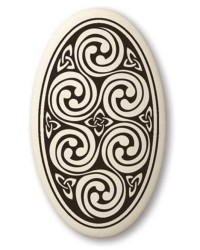 Celtic Spirals Porcelain Oval Necklace