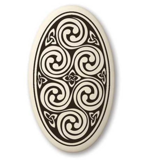 Celtic Spirals Porcelain Oval Necklace