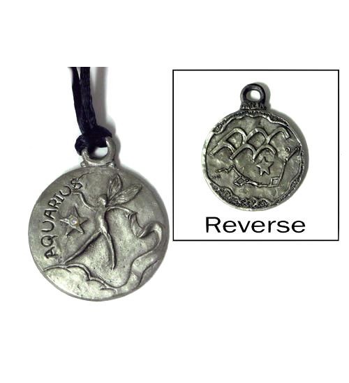 Aquarius Zodiac Pewter Necklace